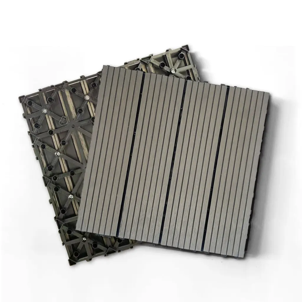 Wood Plastic Composite Deck Tiles Set 20Pcs Durable Composite Decking w2805