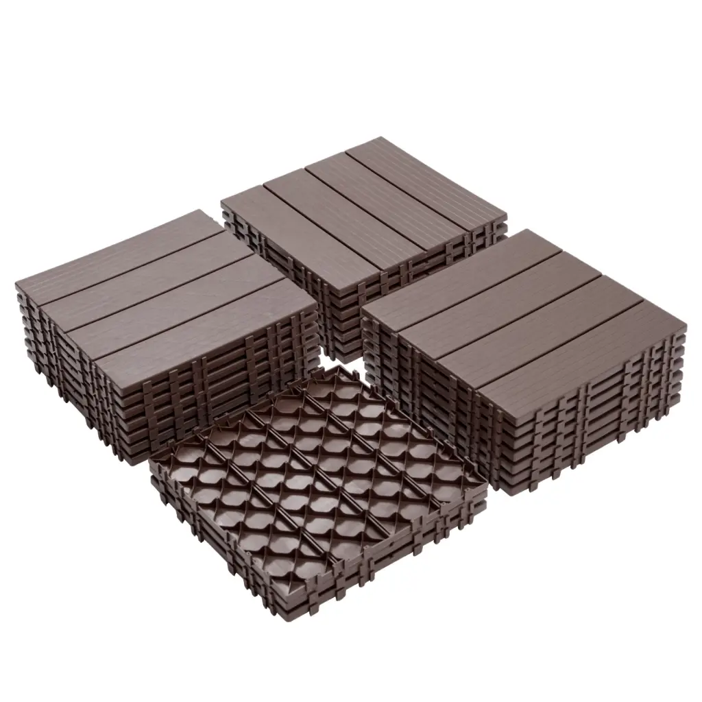 Plastic Interlocking Deck Tiles 11.8X11.8 Pack 44 Patio Flooring w2882