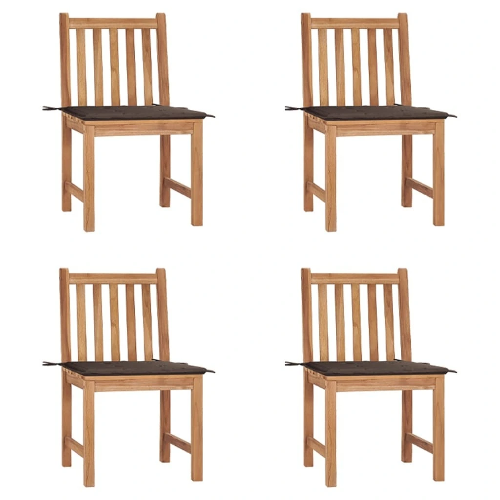 4 Piece Patio Chairs Solid Teak Wood Outdoor Dining Set Phoenix Dropship