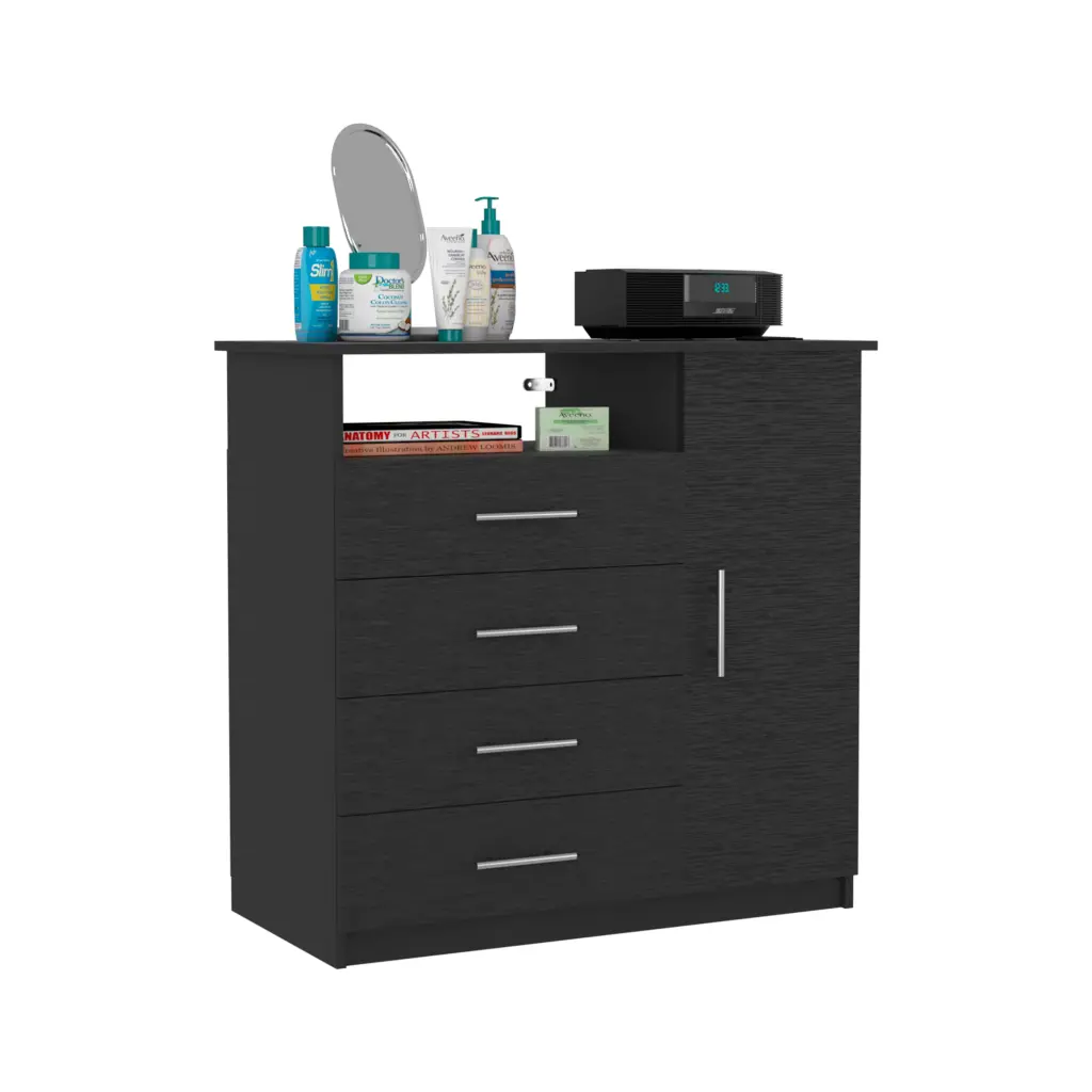 4 Drawer Dresser One Open Shelf High Quality Top Single Door Cabinet depot e-shop