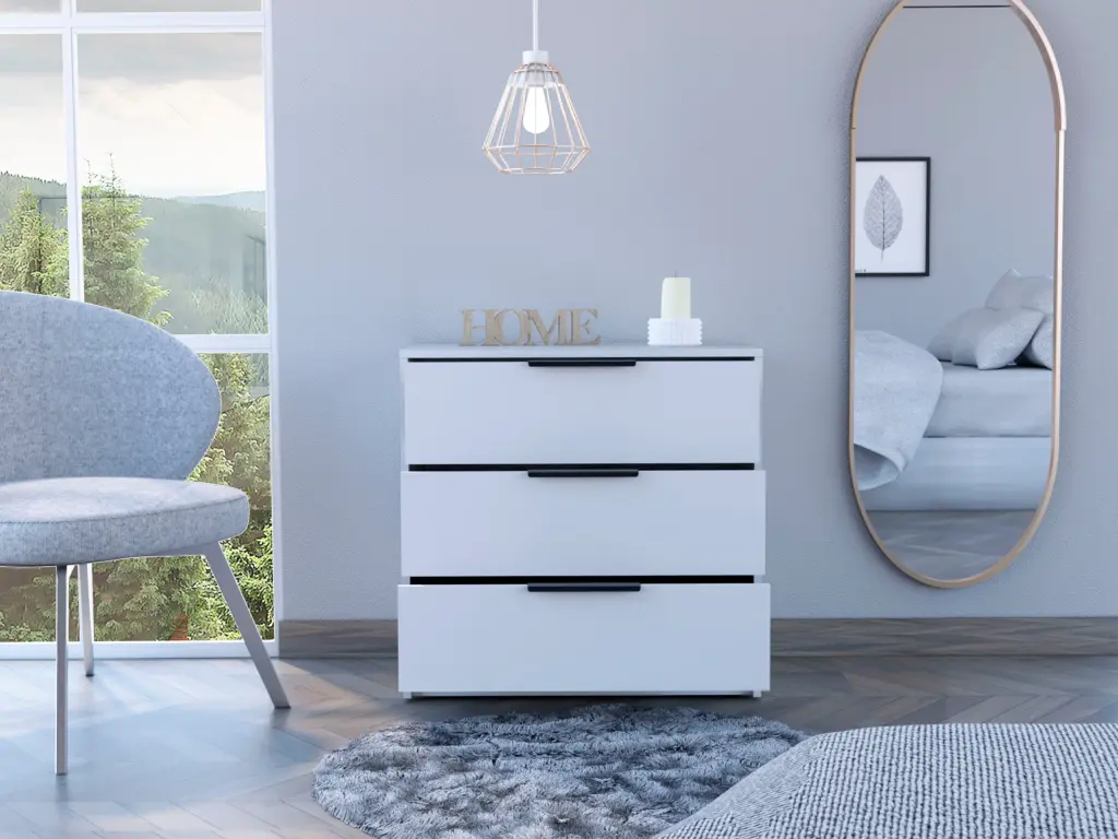 Washington Three Drawer Gown Chest White American Design Bedroom Furniture fm furniture