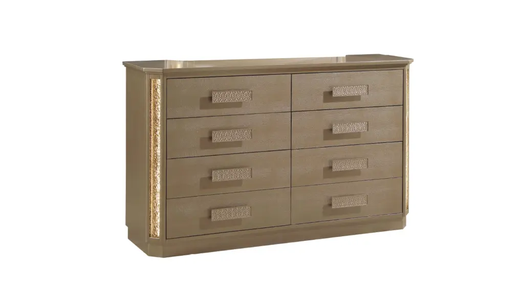 Medusa Dresser Gold Finish Wood Contemporary Bedroom Furniture galaxy home furnishings