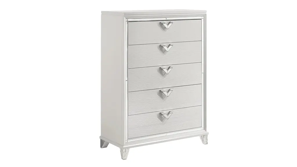 Prism Modern Style 5 Drawer Chest Mirror Accents And V Influence Handle galaxy home furnishings