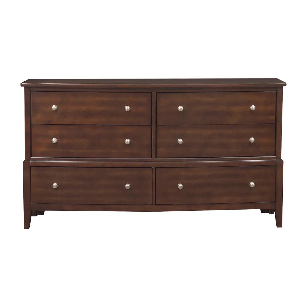 Transitional Style Bedroom Furniture 1Pc Dresser 6X Drawers Dark Cherry Finish kanepe
