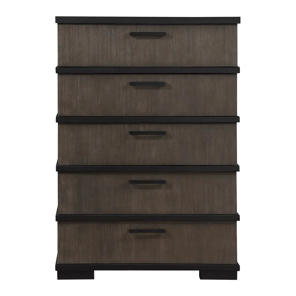 Two Tone Brown Black Finish Drawers Chest Modern Industrial Design kanepe