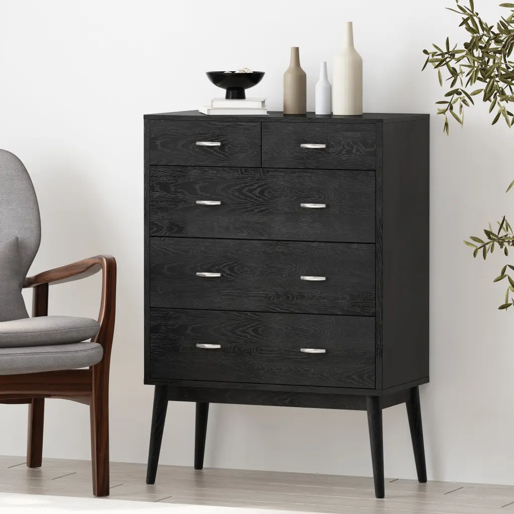 Disa 2 3 Drawer Chest Black MDF Bedroom Storage Furniture nh-sunfay