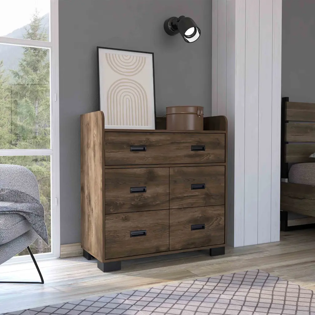 Alyn Gown Dresser Four Legs Four Drawers One Double Drawer High-quality Top rta mubles colombia