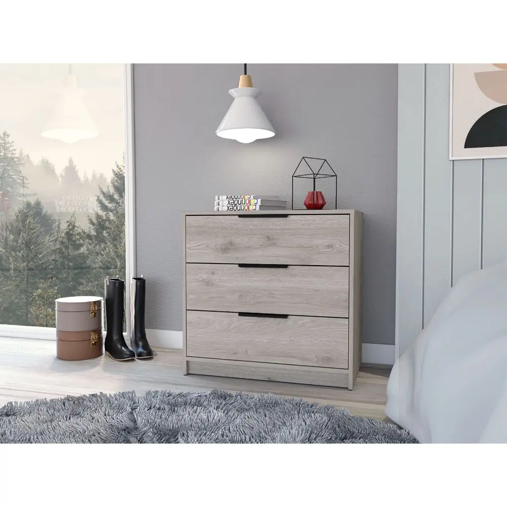 27 Inch H 3 Drawers Dresser High Quality Top Light Gray Bedroom Storage Furniture rta muebles colombia