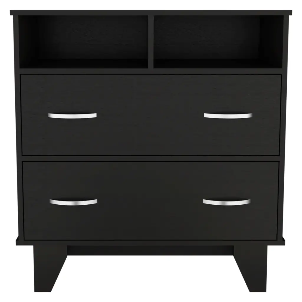 Double Drawer Dresser Arabi Bedroom Black Particle Board Furniture treevol furniture
