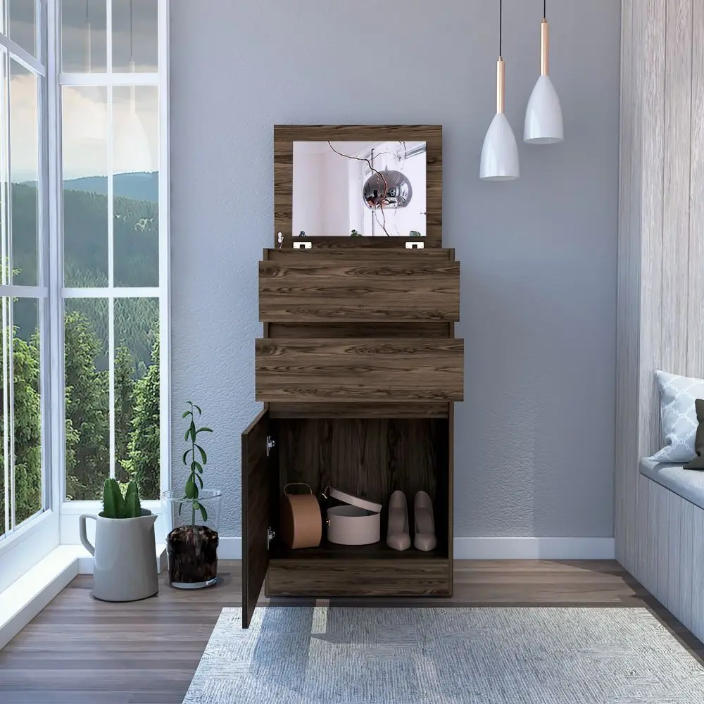 Dresser Asturias Jewelry Box Dark Walnut Finish Walnut Particle Board treevol furniture