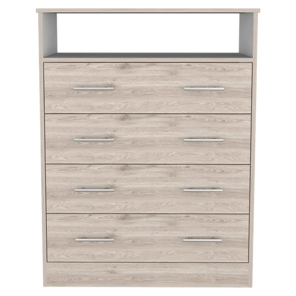 Four Drawer Dresser Wuju Light Gray White Particle Board Bedroom Storage Furniture treevol furniture