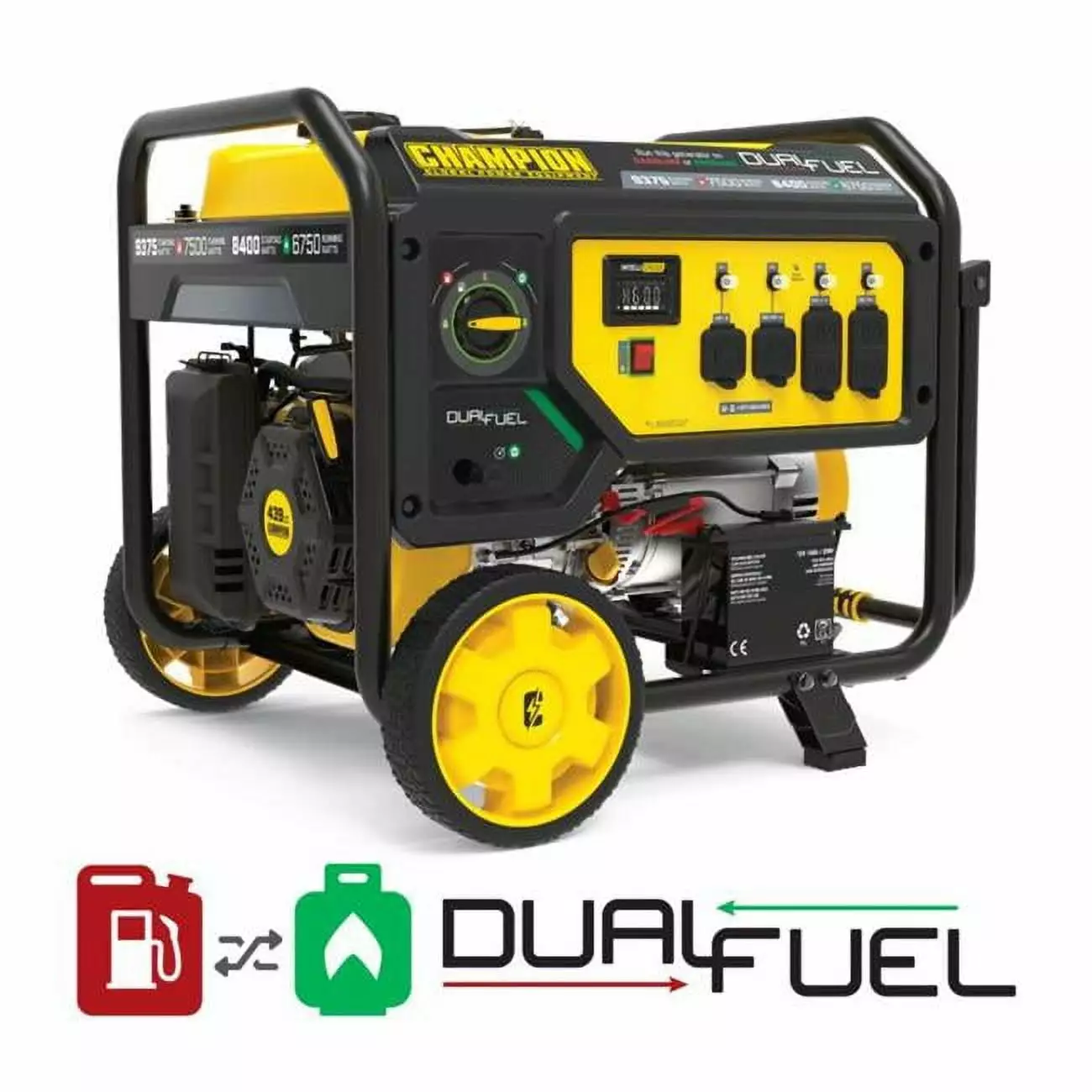 7500W Generator Electric Start Dual Fuel Generator Auto USA