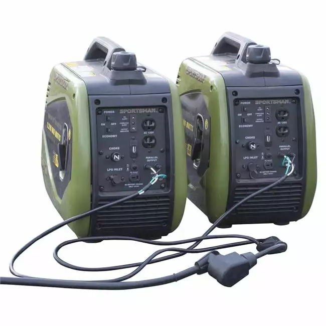 4400W Dual Fuel Travel-friendly Inverter Generator Kit 30A Parallel Cable. Green