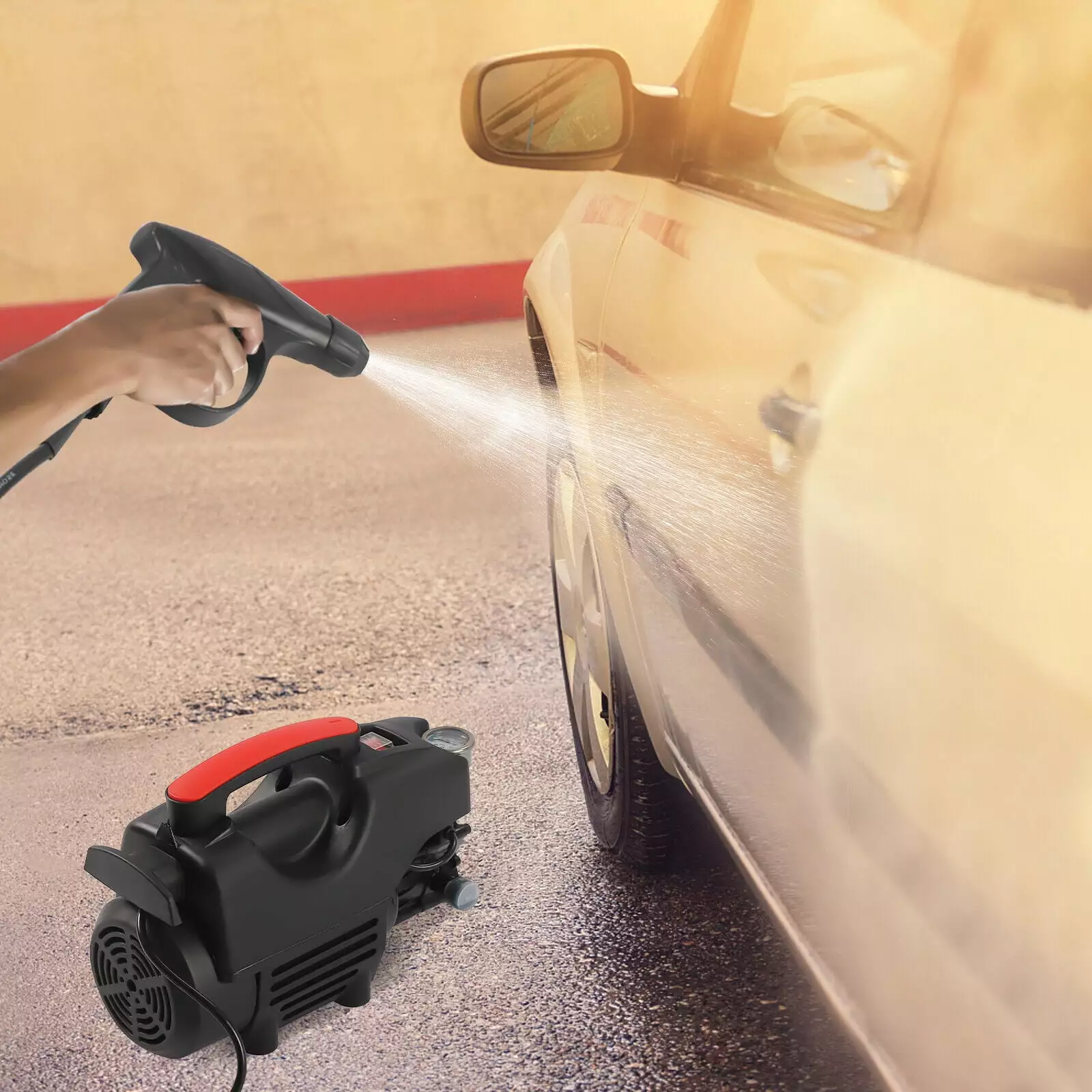 Electric Pressure Washer 1800psi Jet Wash Car Patio Fence Car Cleaning Tool 800W Flkoendmall
