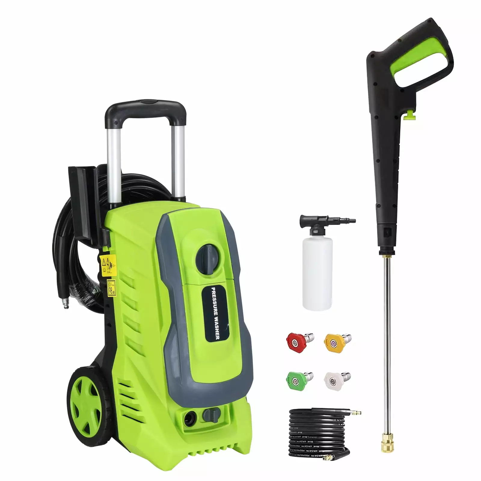 110V 3300PSI High Pressure Cleaning Machine - Powerful 1800W Motor. Green Color - Perfect Home and Car Cleaning Icarekit
