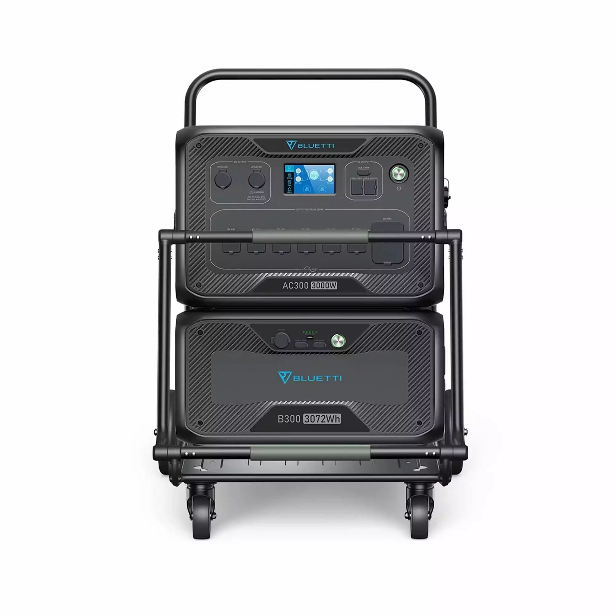 Bluetti Expandable Power Station. AC300 + B300 3072Wh Solar Generator. W/Trolley.3000W AC Output Home. Van. Emergency Back...