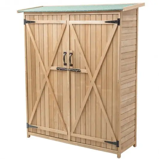 Outdoor Storage Shed Extension Kit 7 Feet Shed Width - Gray Shed Accessory Costway no variants