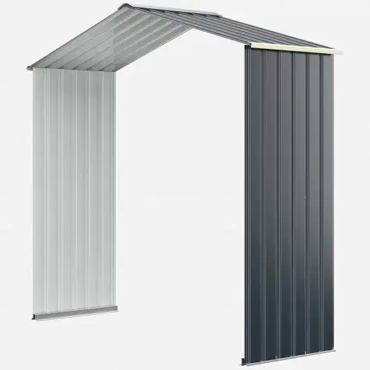 Outdoor Storage Shed Extension Kit 11.2 Feet Shed - Gray Shed Accessory Costway with variants