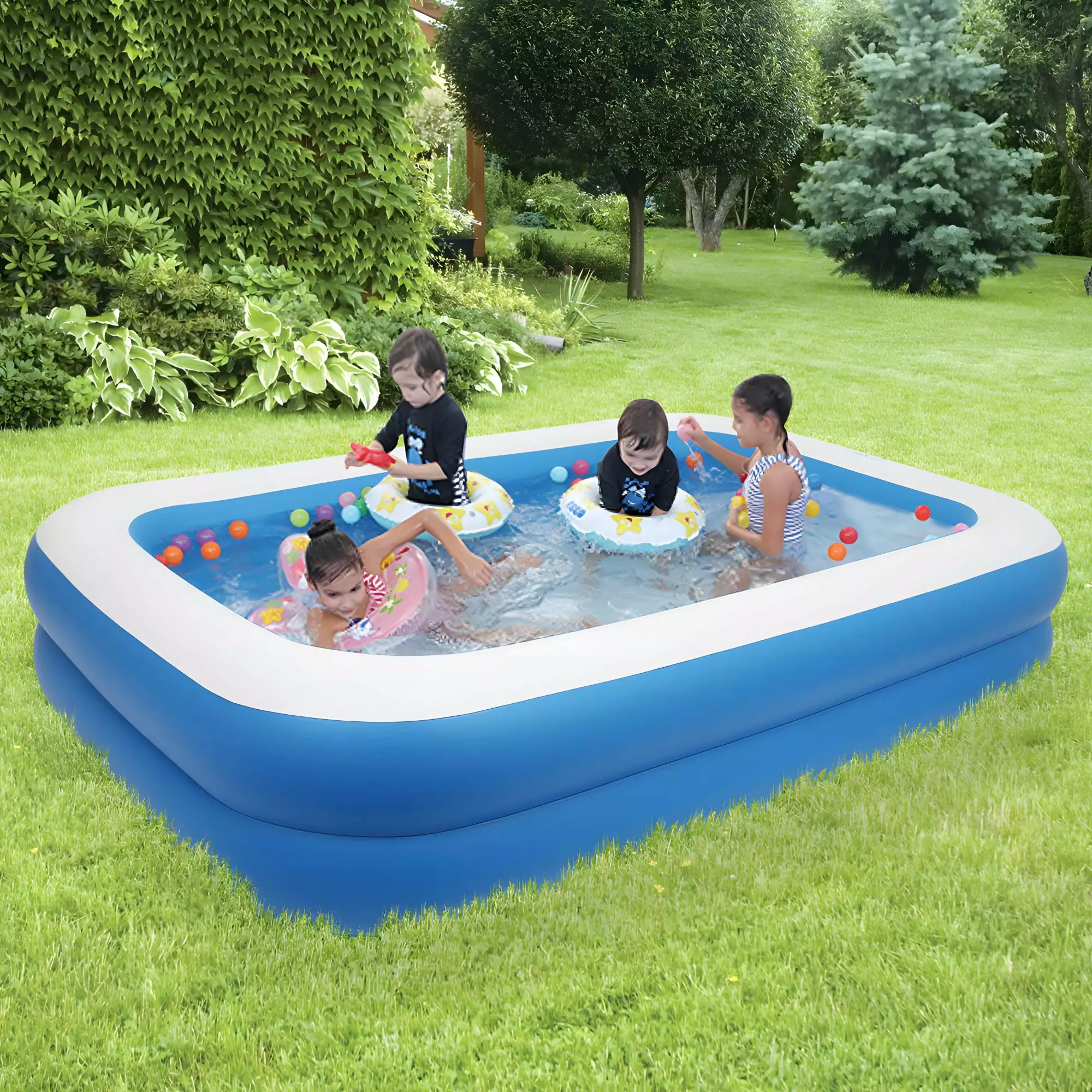 LIBEKA 102 x 70 x 22 Inflatable Swimming Pool Kids and Adults