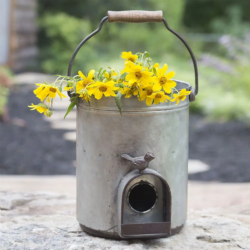 Chicken Feeder Planter - Rustic Farmhouse Style Garden Decor CTW