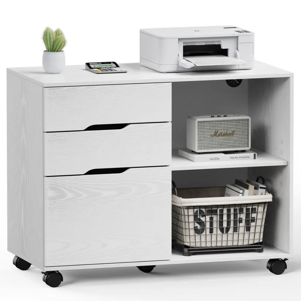 Sweetcrispy Filing Cabinet 4 Drawer File Cabinet Home Office Mobile w2201