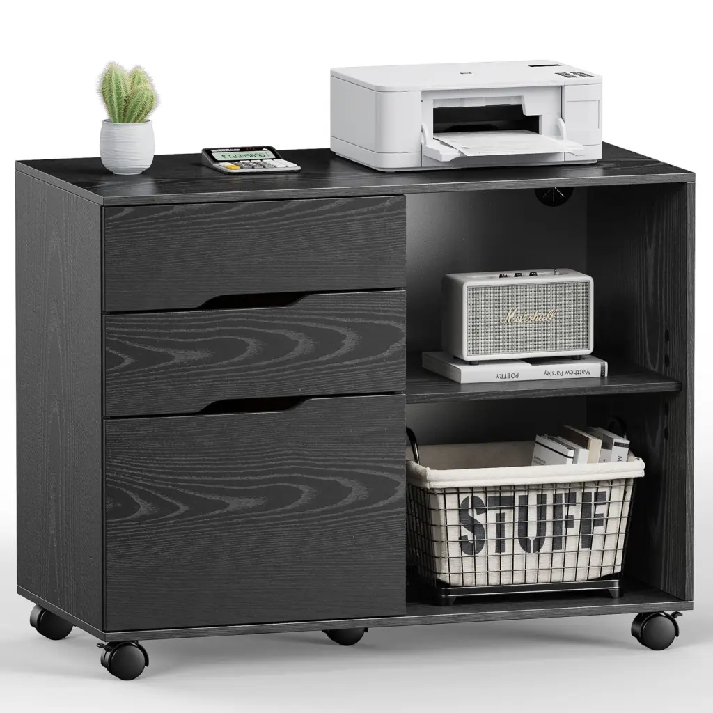 Sweetcrispy Filing Cabinet 3 Drawer File Cabinet Home Office Mobile w2201