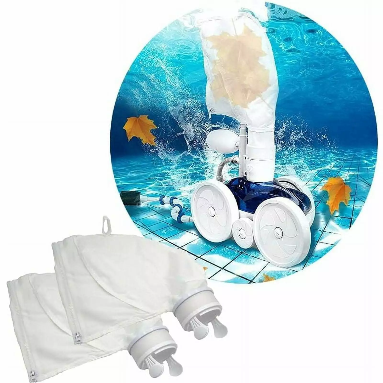 2 Pack Reinforced Nylon Silt Bags Zip Closure Polaris 280 480 Robot Pool Cleaner Zacfeain