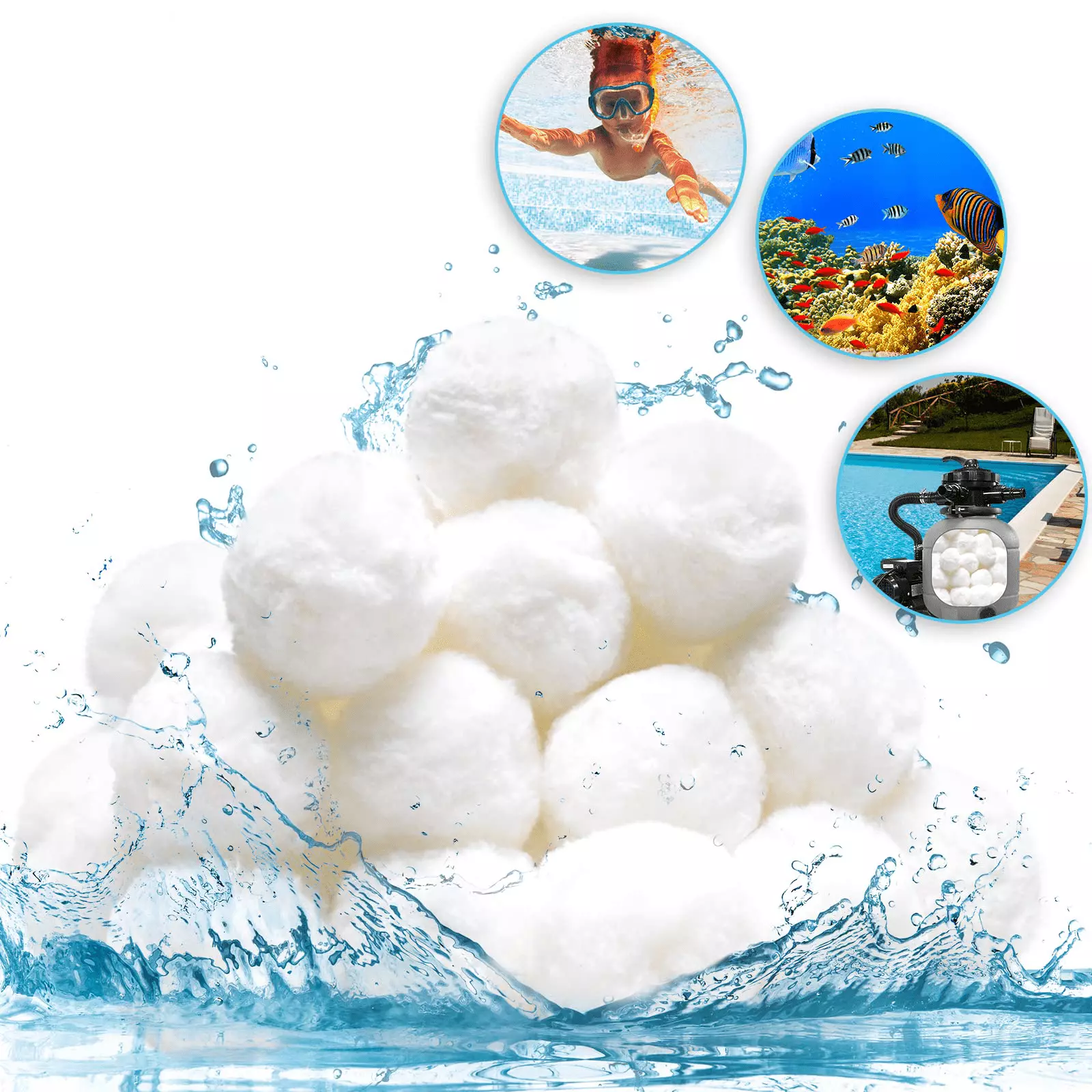1.76 lbs Pool Filter Balls Eco-Friendly Filter Media Swimming Pools Gsyhtq