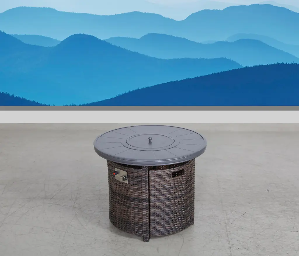 25 Inch H X 32 Inch W Aluminum Outdoor Fire Pit Table Lid Espresso lsi patio furniture