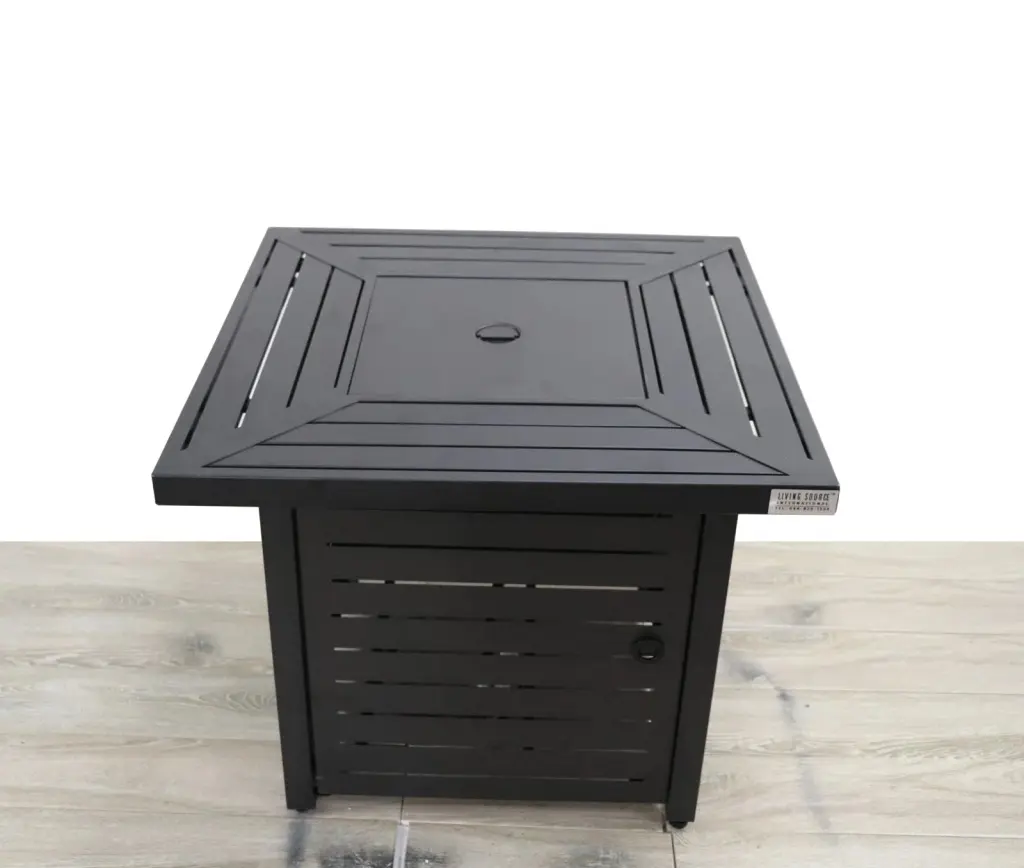 25 Inch H X 30 Inch W Steel Outdoor Fire Pit Table Lid Black lsi patio furniture