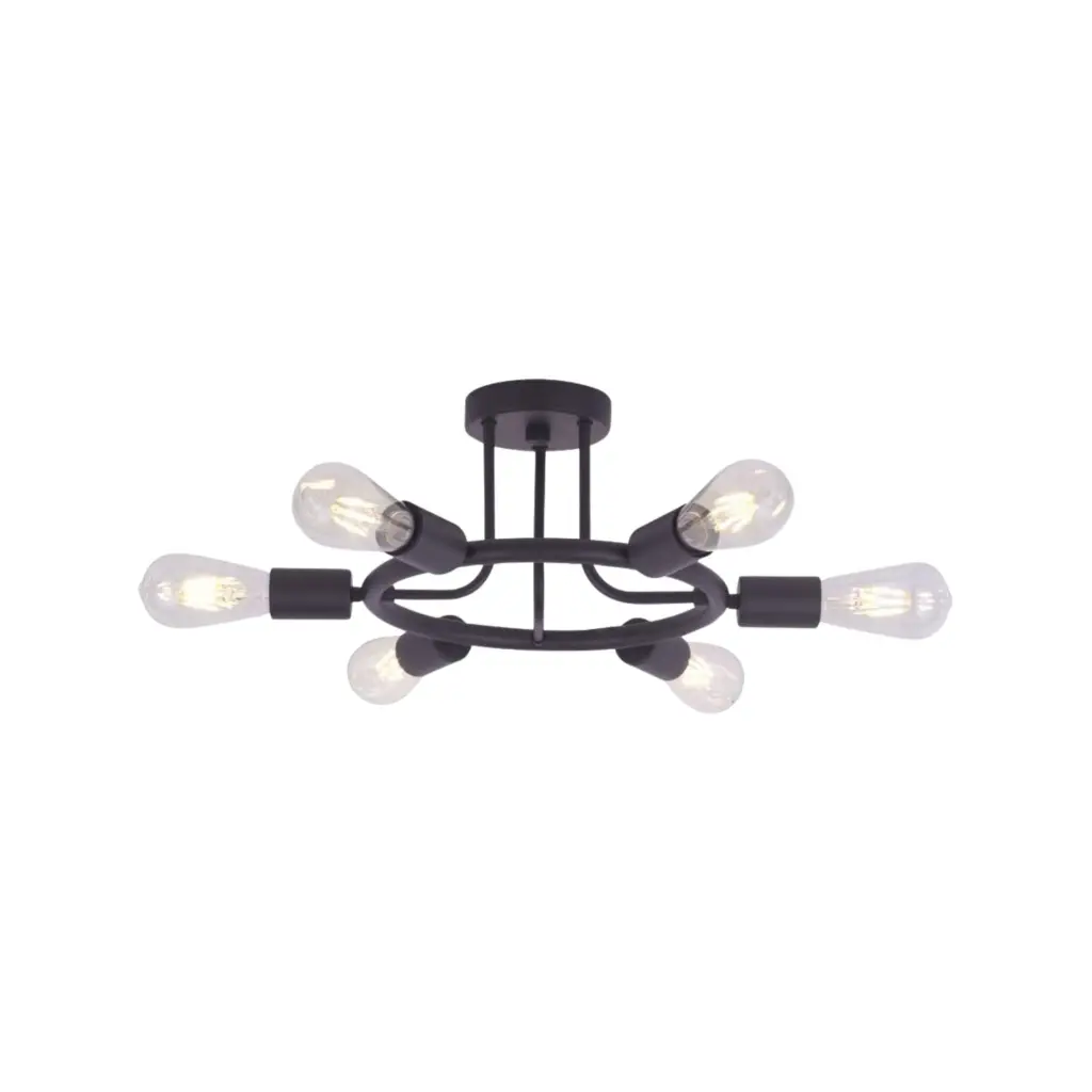 6 Light Modern Sputnik Semi Flush Mount Ceiling Light Oil Rubbed prohome