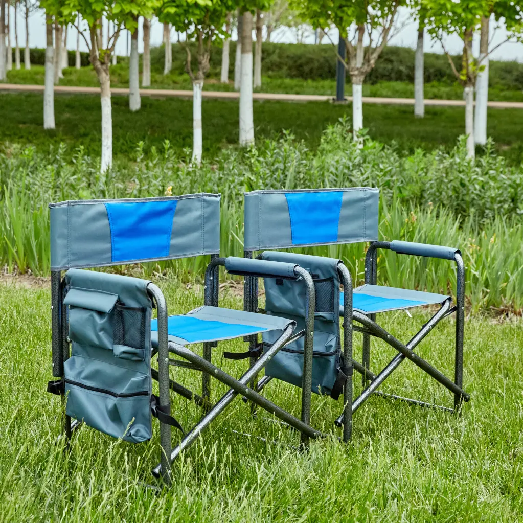 2 Piece Padded Folding Outdoor Chair Storage Pockets Featherweight Portable Camping Chairs rnb