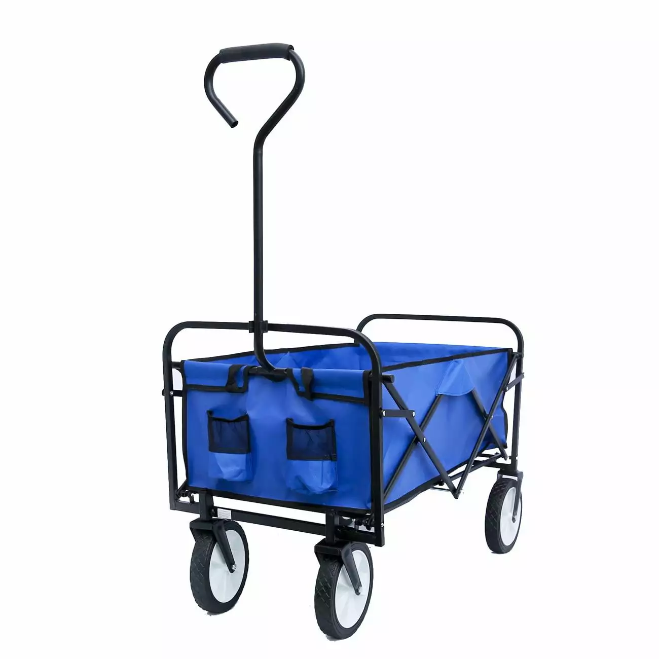150bls Load Folding Beach Shopping Cart Wheels. Outdoor Garden Utility Cart.Blue