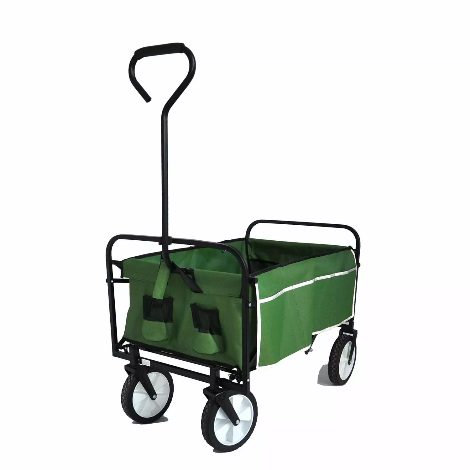 150bls Load Folding Beach Shopping Cart Wheels. Outdoor Garden Utility Cart.Green