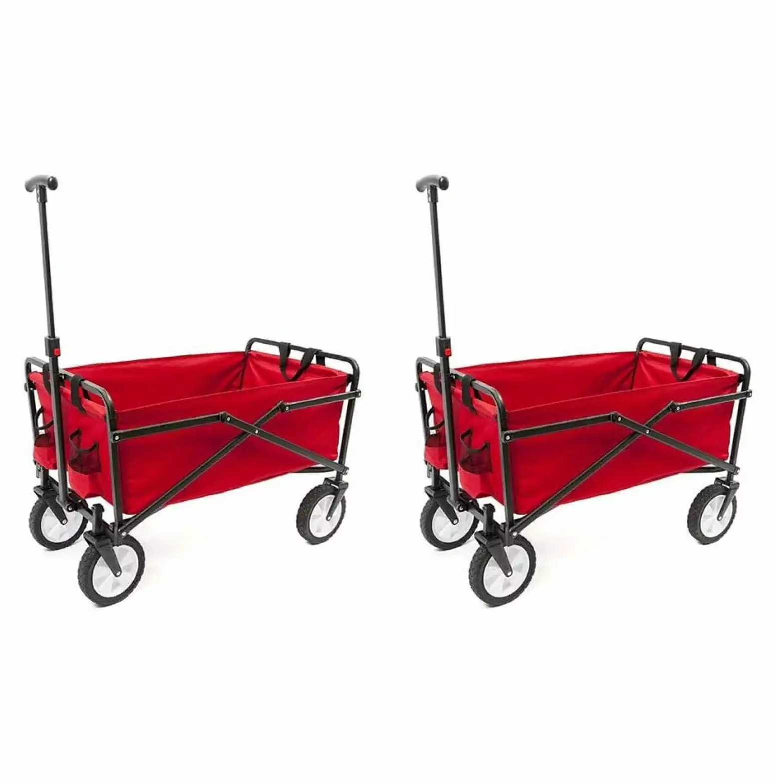 Luwei Heavy Duty Steel Space-saving Collapsible Folding Outdoor Travel-friendly Utility Cart Wagon w/All Rubber Wheels & 1...