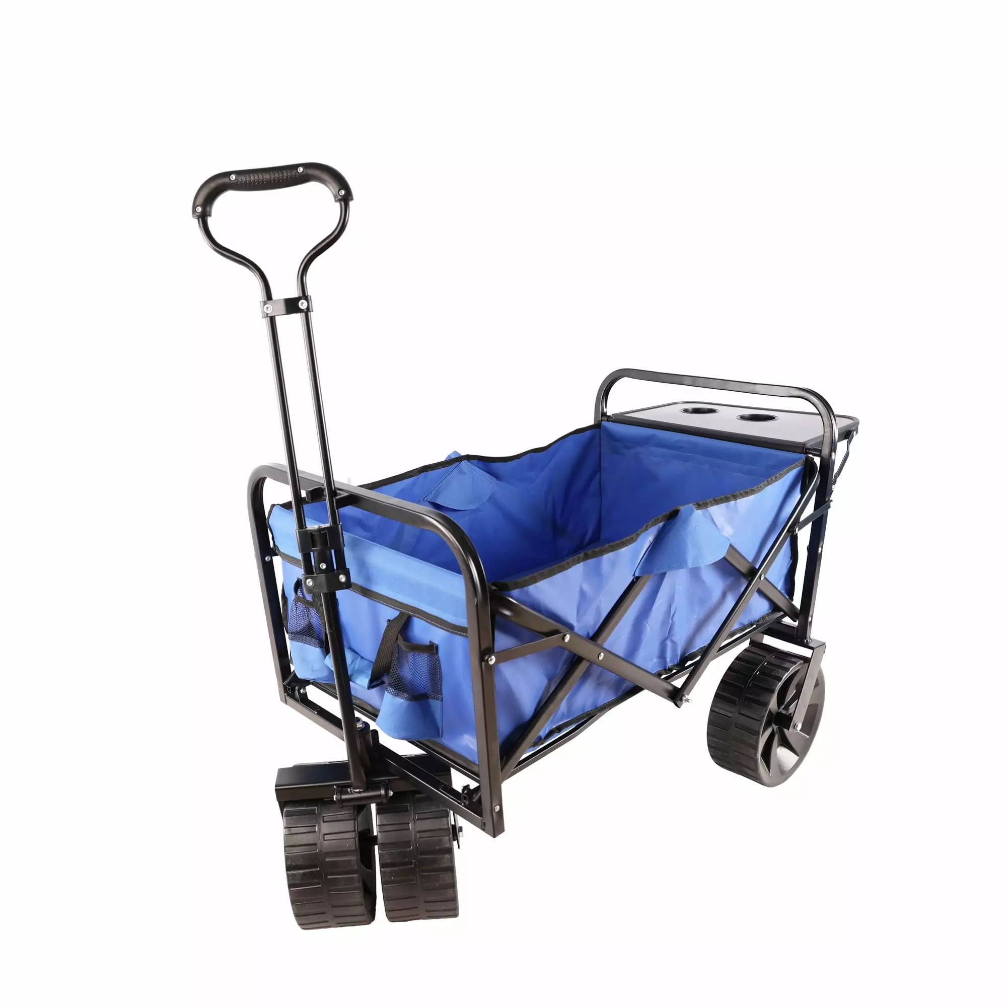 Wagon Carts Foldable Wheels. Heavy Duty Beach Folding Wagon Cart. Travel-friendly Grocery Garden Collapsible Cart Outdoor....