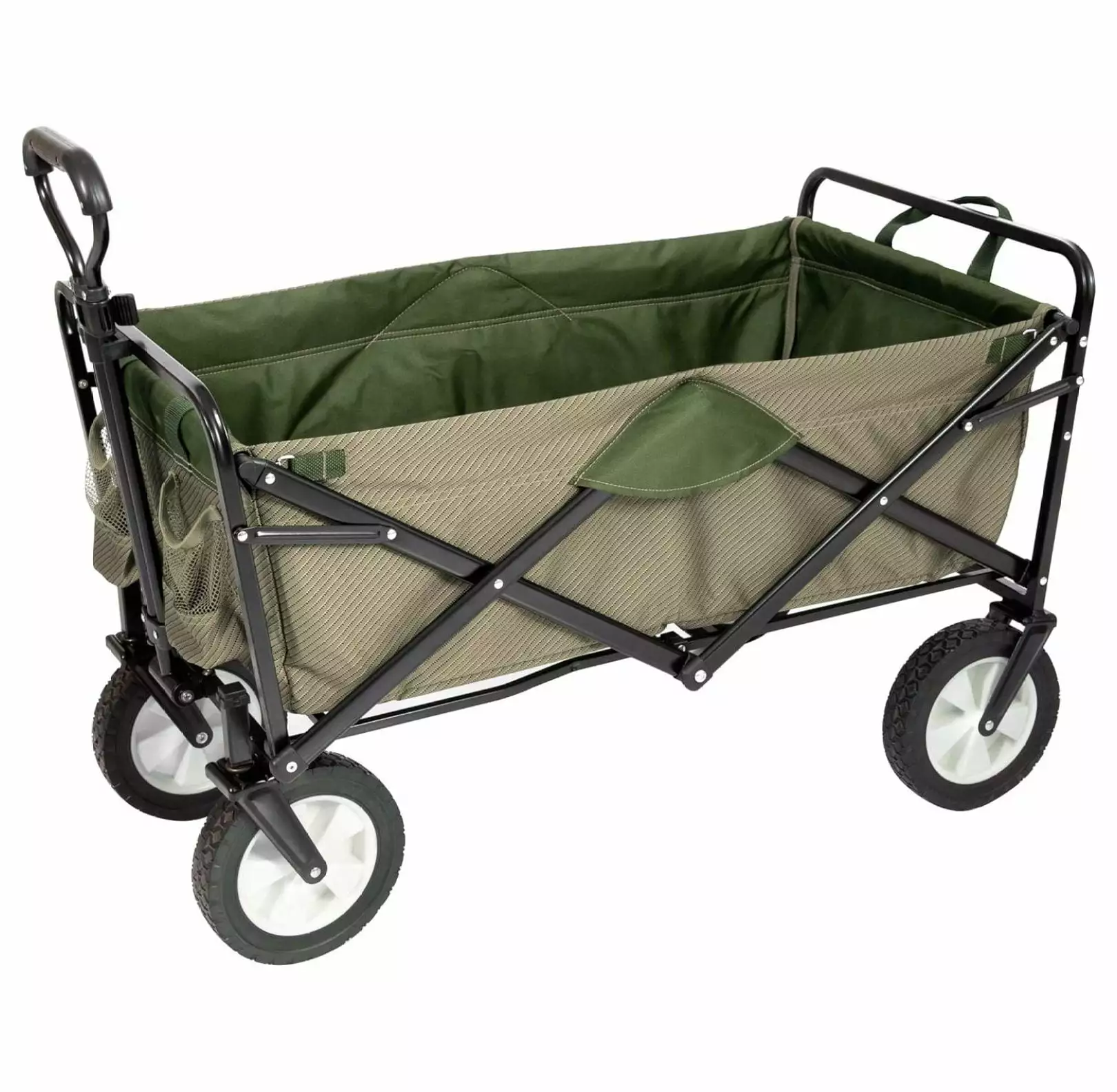 YUNTIE Foldable Wagon Cart Travel-friendly Featherweight Heavy Duty Collapsible Cart All- Wheels - Wagon Foldable Design G...