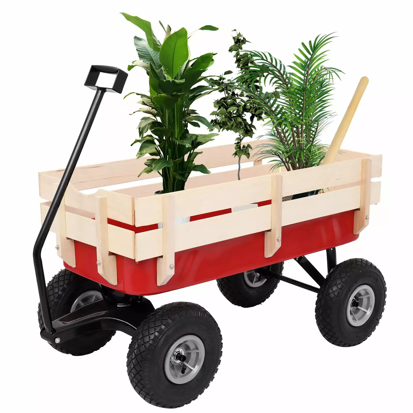 Garden Wagon Cart.Gorilla Cart. Wheelbarrow.Beach Wagon Big Wheels Sand.Garden Iron Wood Four Wheel Garden Wagon.97x43x78c...