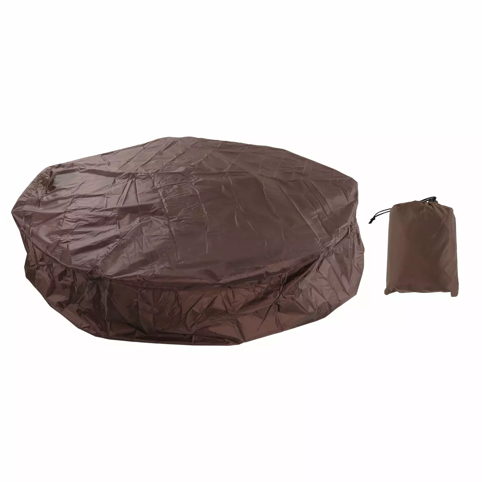 2024 Outdoor Round Bathtub Cover 190x90cm Coffee Waterproof Hot Tub Dust Cover Silver Polyester Taffeta