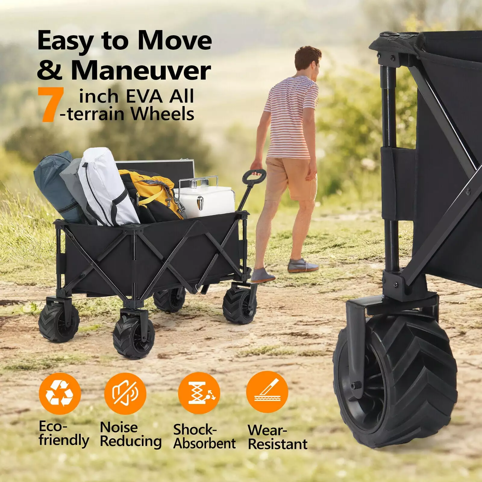 ZGBY Wagon Folding Cart Collapsible Beach Utility Outdoor Camping Heavy Duty Us ZGBY Home Products