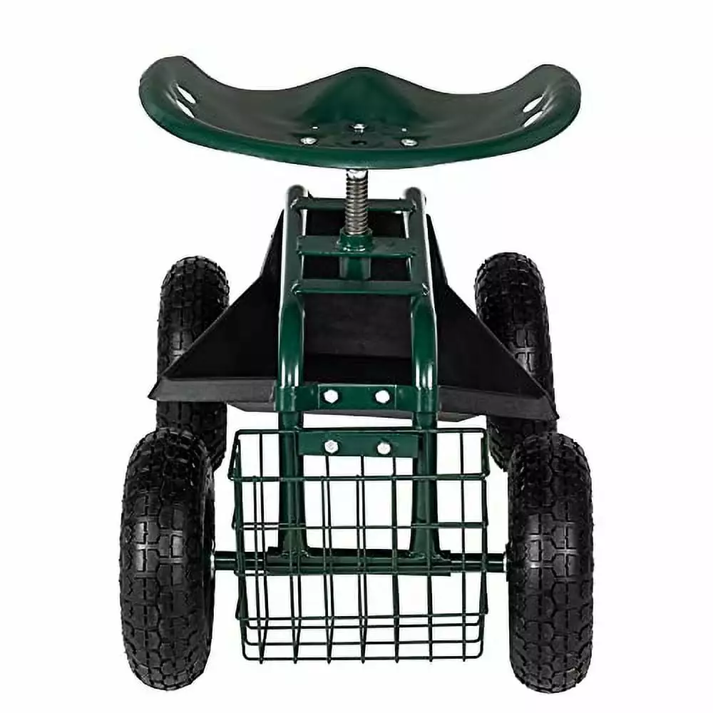 Garden Seat Car. Rolling Garden Cart Seat Garden Scooter Rolling Stool Gardening Cart Tool Storage Binquireet and Swivel S...