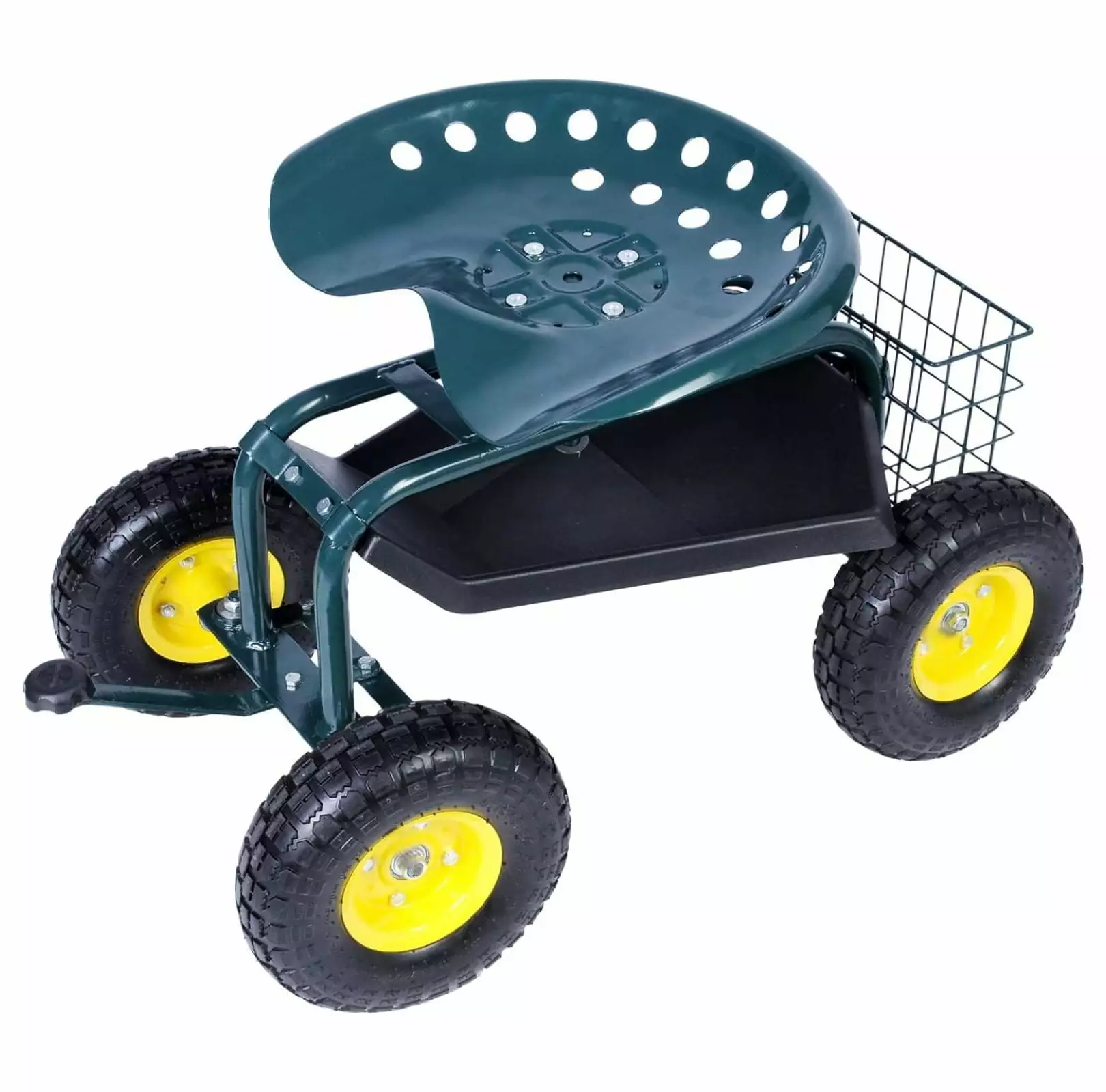 YUNTIE Rolling Garden Cart Wagon Scooter Lawn Yard Patio Work Seat Gardening Stool Cart Tool Tray and Storage Binquireet. ...