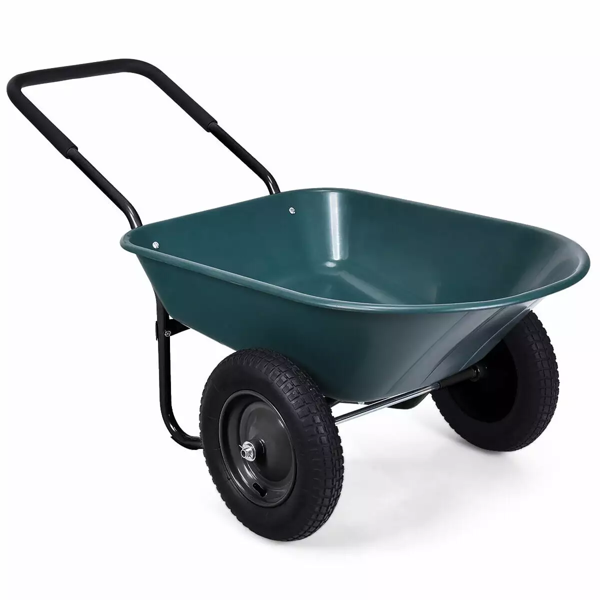 2 Tire Wheelbarrow Garden Cart Heavy-duty Dolly Utility Cart Outdoor Green