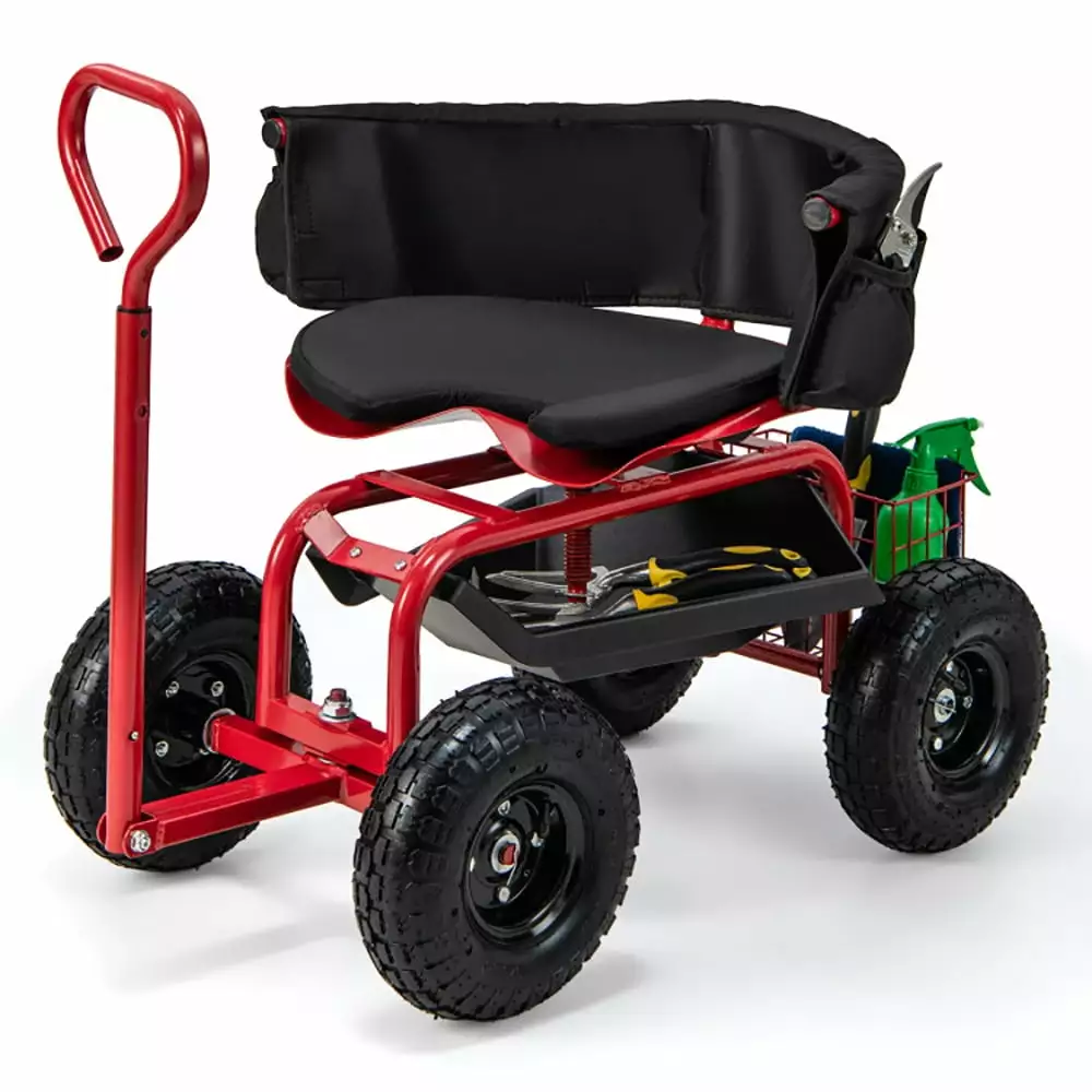 Barara King Garden Carts Mobile Tools. Heavy Duty Outdoor Truck. Cushioned Rolling Garden Cart Scooter Storage Binquireet ...