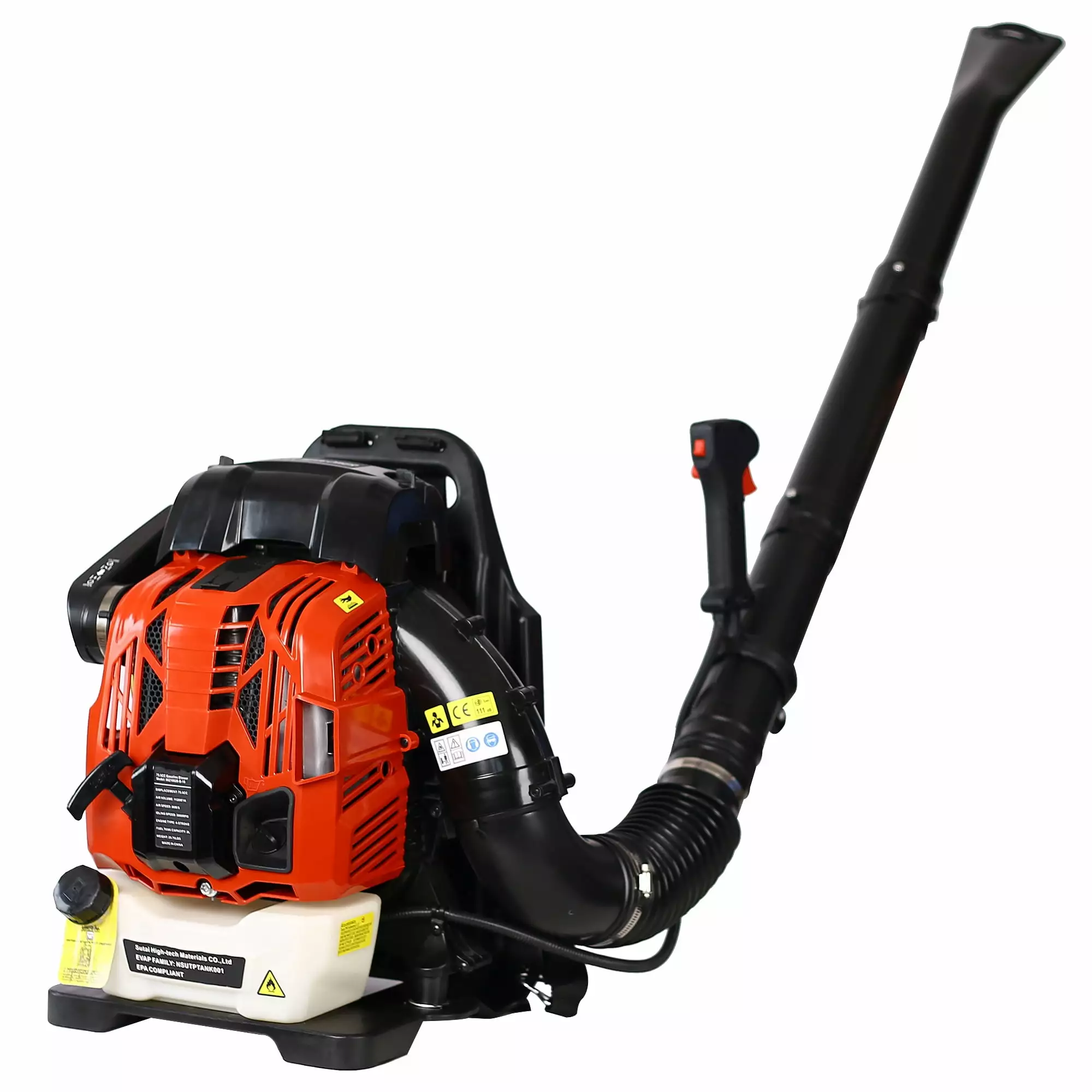 76cc gasoline backpack leaf blower 4 cycle engine gas powered nozzle extension fow lawn care osakapro