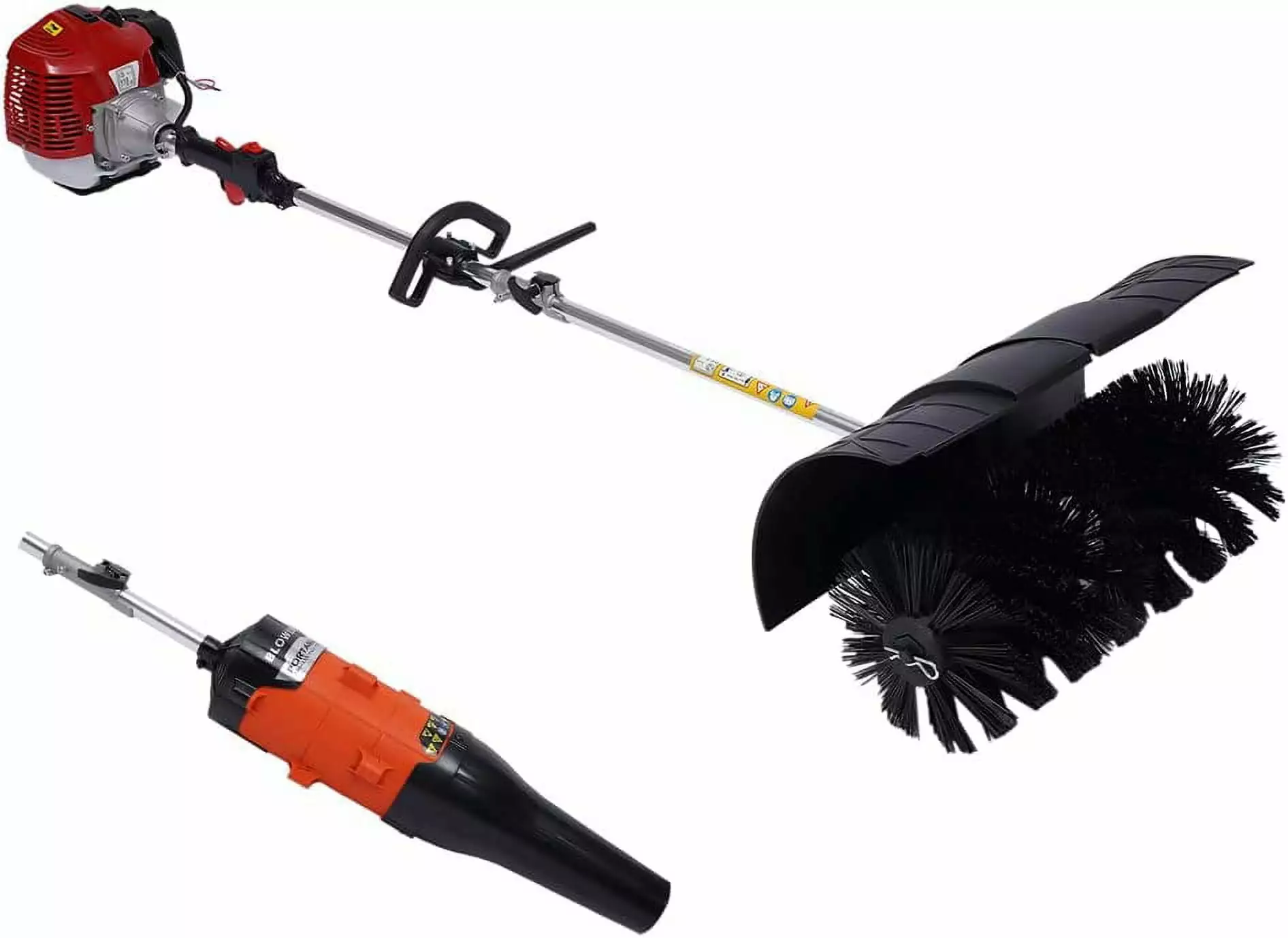 Miumaeov 52cc Gas Power Sweeper Blower Handheld Broom Sweeper Rolling Brush Cleaning Turf