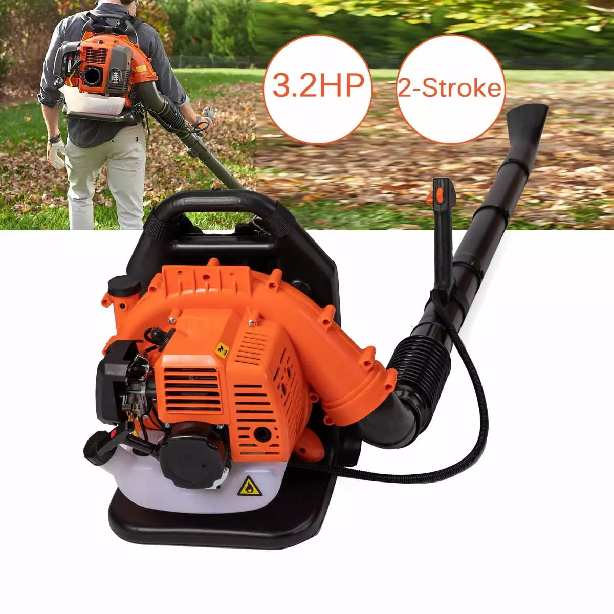 SUDEG 52cc Backpack Leaf Blower Gasoline Powered Powerful 2 Stroke Air Cooled Engine