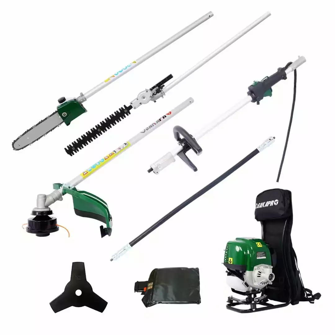 Backpack 4 1 Multi-Practical Trimming Tool. 38CC 4-stroke Garden Tool System Gas Pole Saw. Hedge Trimmer. Grass Trimmer. a...