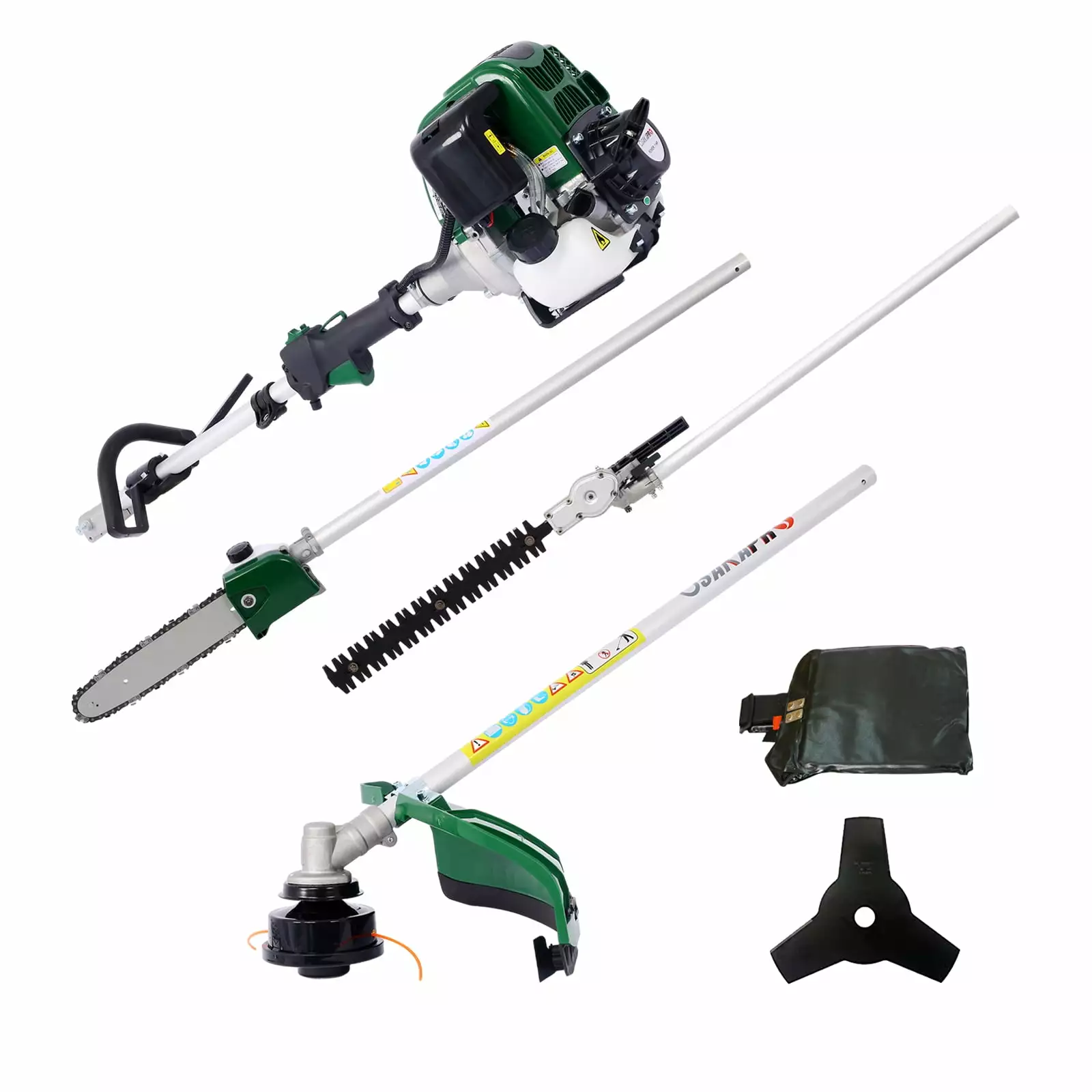 4 1 Multi-Practical Trimming Tool. 31CC 4-Cycle Garden Tool System Gas Pole Saw. Hedge Trimmer. Grass Trimmer. and Brush C...