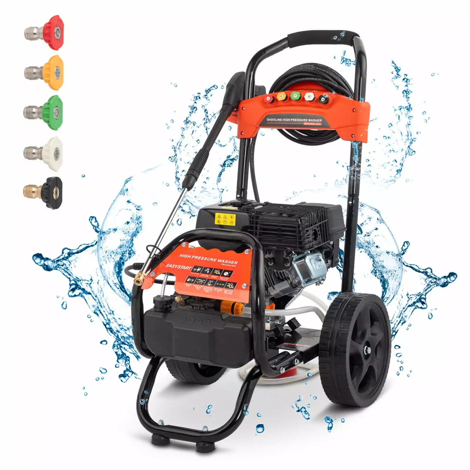 ZGBY Gas Pressure Washer Gas Powered Washer 3400 Psi 2.5 Gpm 212Cc 5 Nozzles ZGBY Home Products